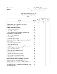 Báo cáo phân tích dòng tiền