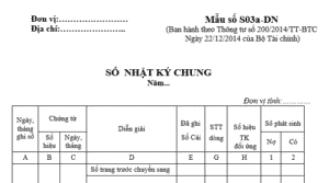 Mẫu sổ nhật ký chung (S03a-DN)