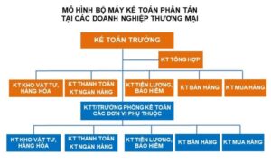 Sơ đồ bộ máy kế toán phân tán tại công ty thương mại 