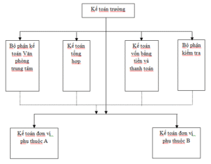 Sơ đồ bộ máy kế toán phân tán tại công ty cổ phần 