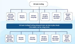 Sơ đồ bộ máy kế toán phân tán tại công ty xây dựng