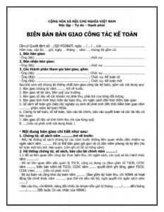 Mẫu biên bản bàn giúp doanh nghiệp bàn giao công việc kế toán đúng chuẩn, dễ áp dụng.